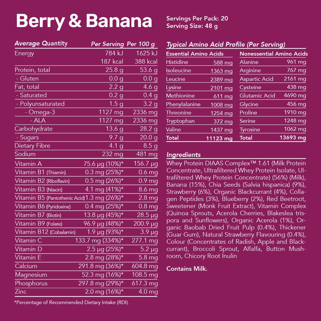 Whey Protein Smoothie - Berry &amp; Banana / Bulk Bag