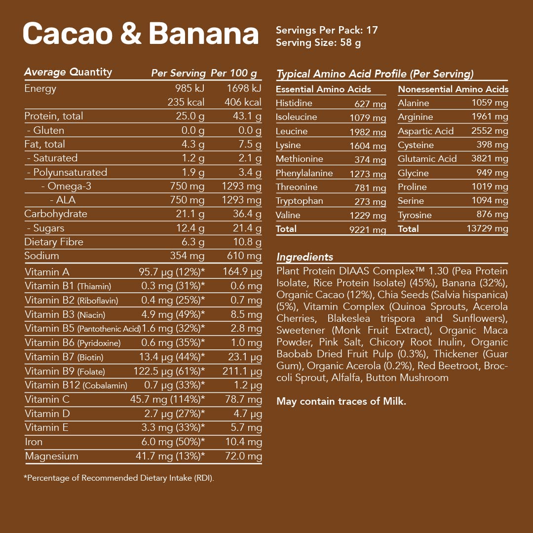 Plant Protein Smoothie - Cacao &amp; Banana / Bulk Bag