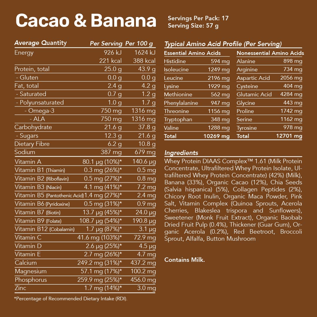 Whey Protein Smoothie - Cacao &amp; Banana / Bulk Bag