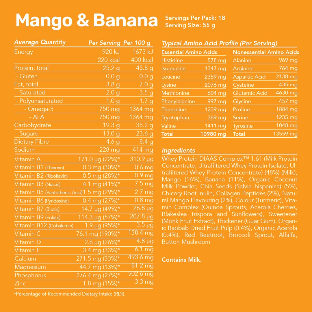 Whey Protein Smoothie - Mango &amp; Banana / Bulk Bag