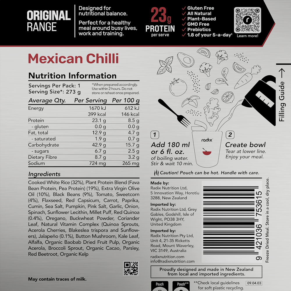 Original Meal - Mexican Chilli / 400 kcal (1 Serving)