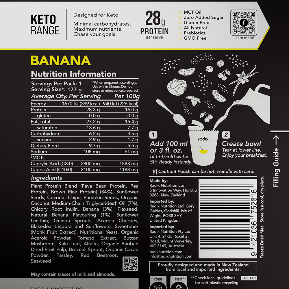 Keto Breakfast - Banana / 400 kcal (8 Pack)