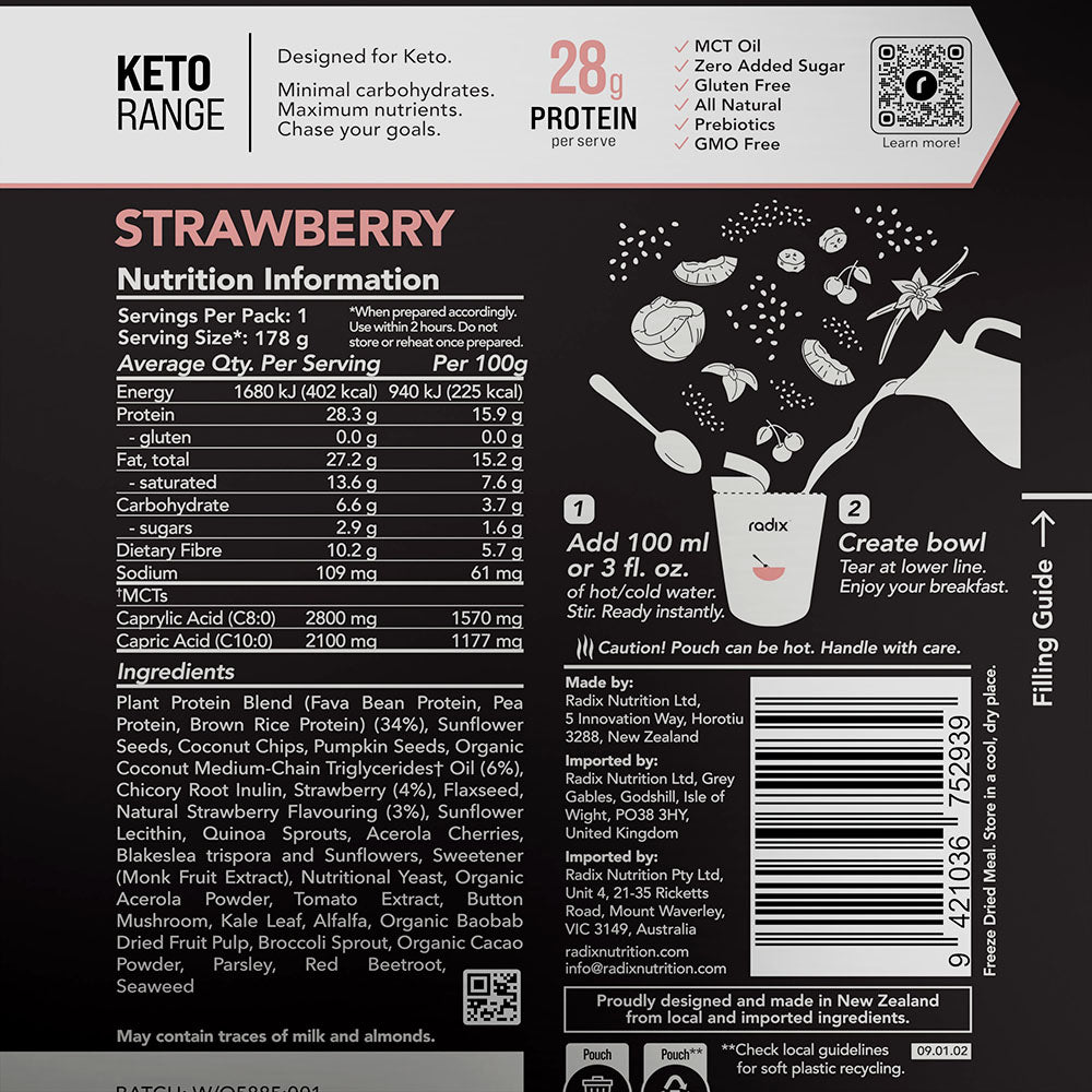 Keto Breakfast - Strawberry / 400 kcal (8 Pack)