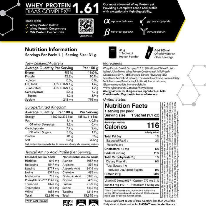 Whey DIAAS Complex 1.61 - Banana / 15x Single Serves