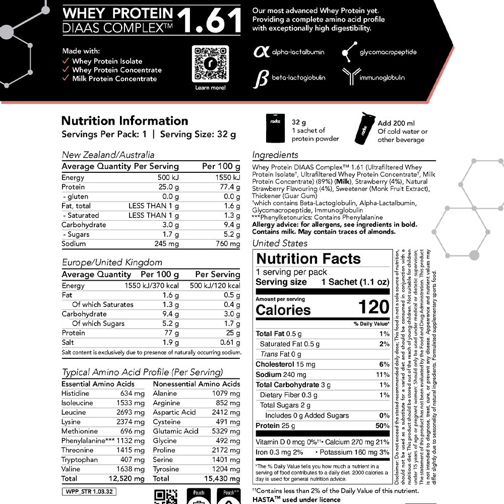 Whey DIAAS Complex 1.61 - Strawberry / 15x Single Serves