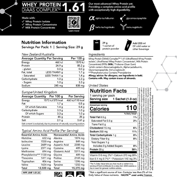 Whey DIAAS Complex 1.61 - Unflavoured / 15x Single Serves